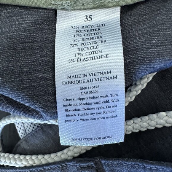 Faherty All Day Shorts Size 35 Dark Gray Stretch Golf Performance - Picture 4 of 9